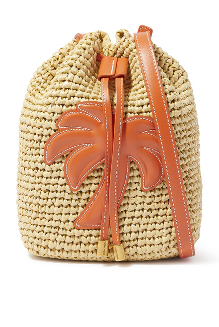 Woven Palm Bucket Bag